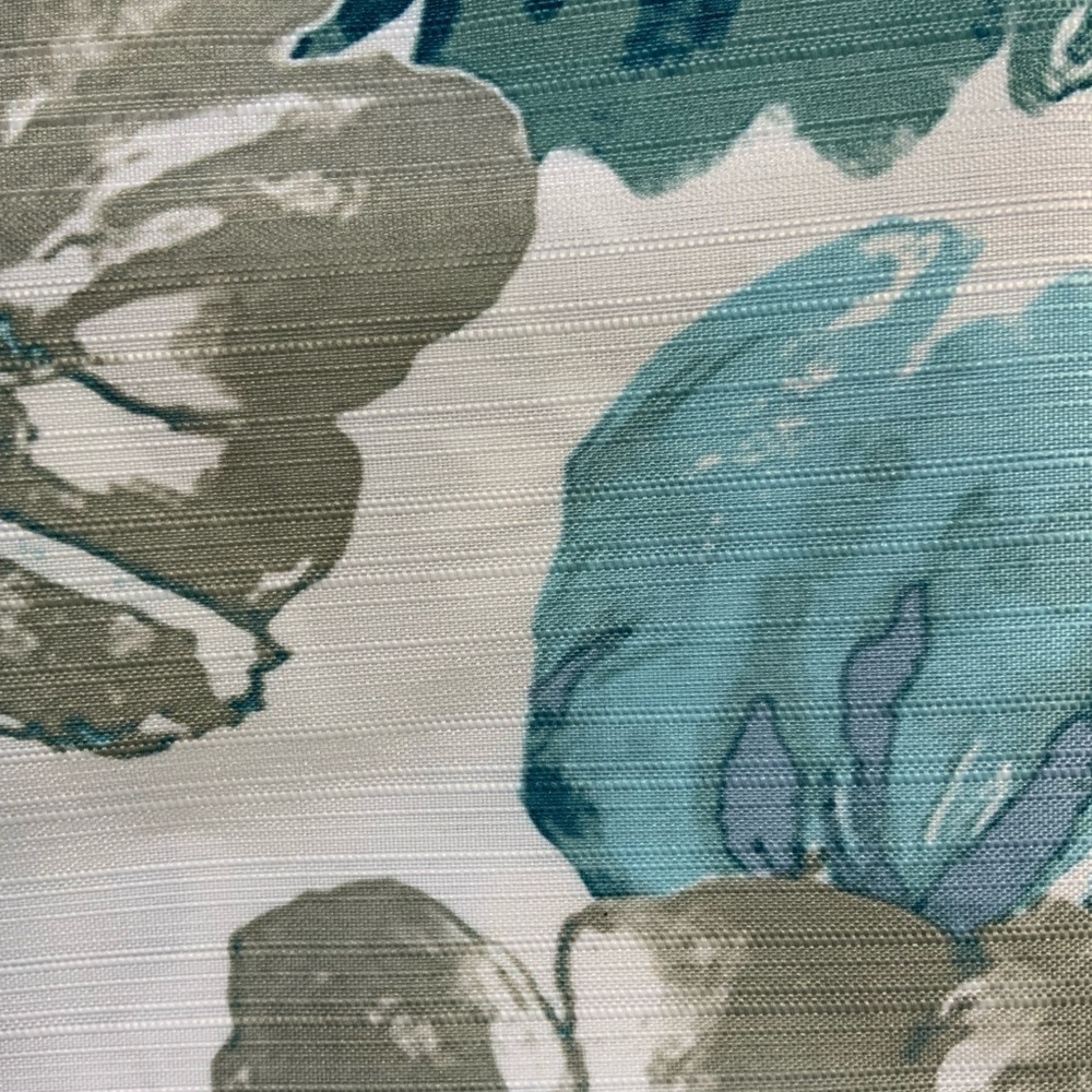 Today’s Living Floral Fabric Shower Curtain White Blue Tan- Clay 72 X 72 in - Picture 7 of 15